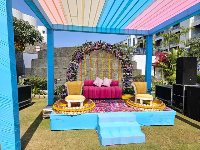 Boho pampas villa party decoration Udaipur