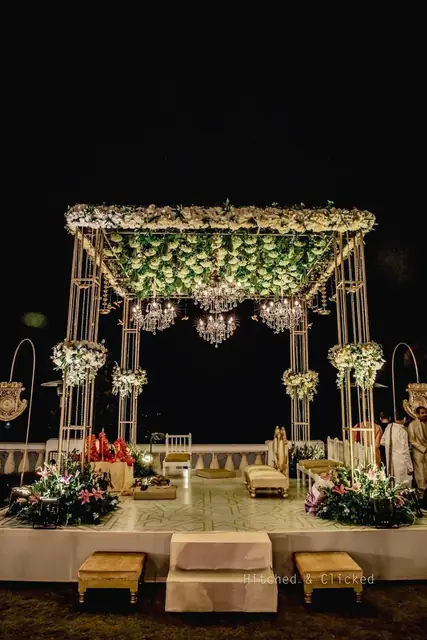 Garden mandap decoration for destination wedding Udaipur