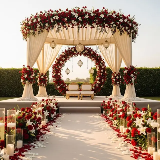Premium floral canopy wedding decor Udaipur